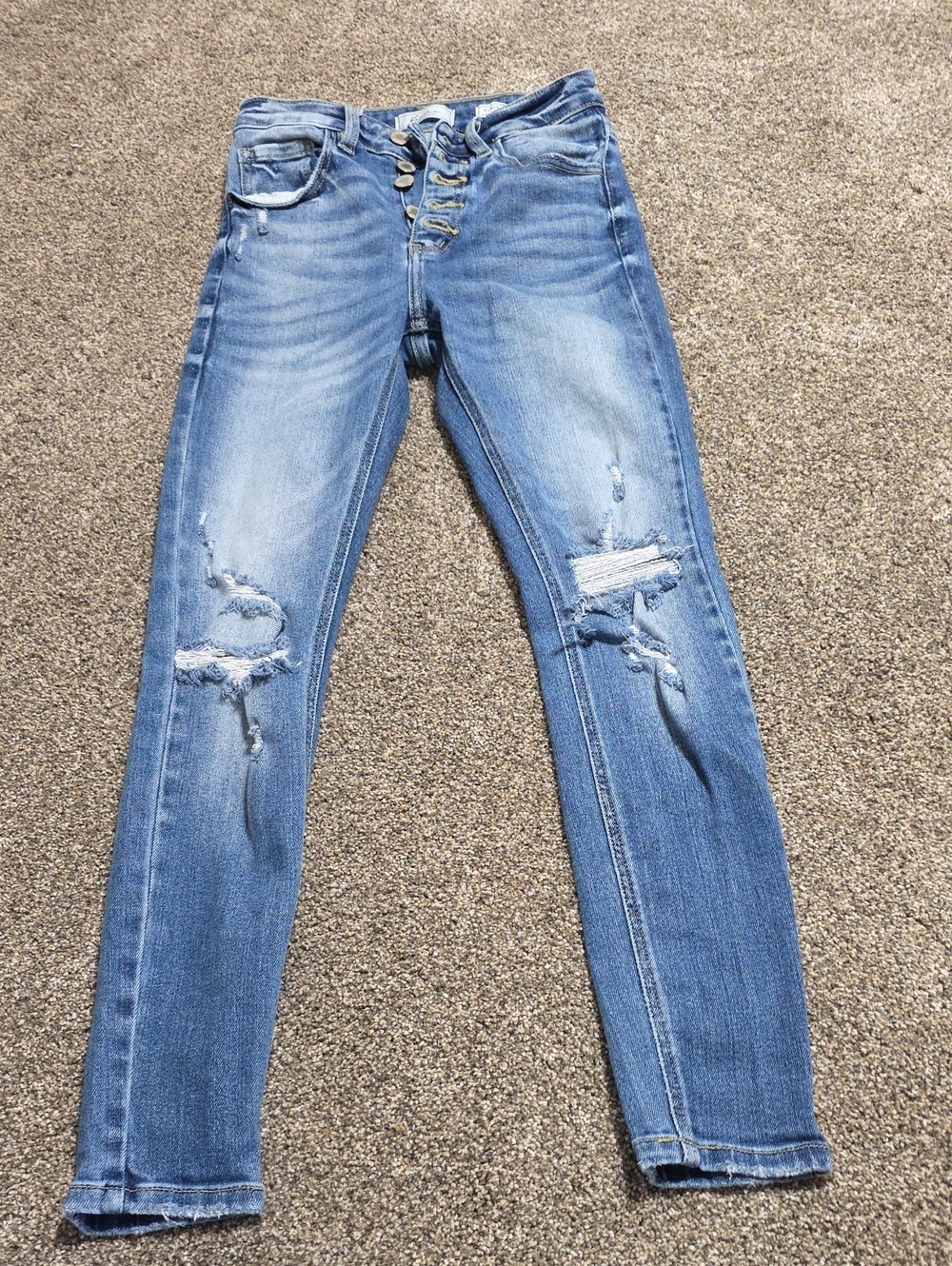 KanCan Medium Blue Distressed Skinny Jeans